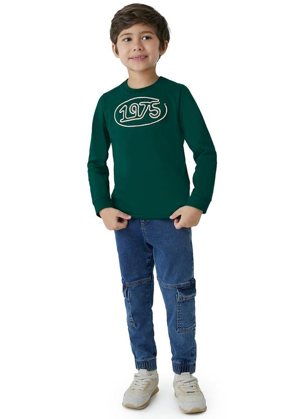 Carinhoso - Camiseta 1975 em Malha Menino Verde 2