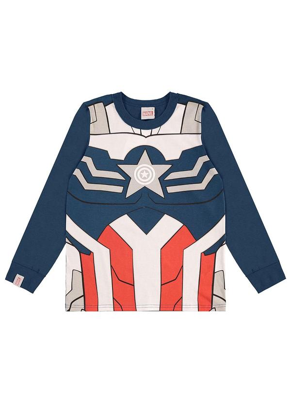 Malwee Kids - Camiseta Armadura Capitão América® Azul