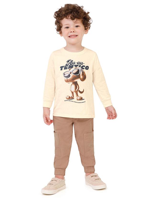 Malwee Kids - Camiseta Au-Au-Tentico Menino Bege 2
