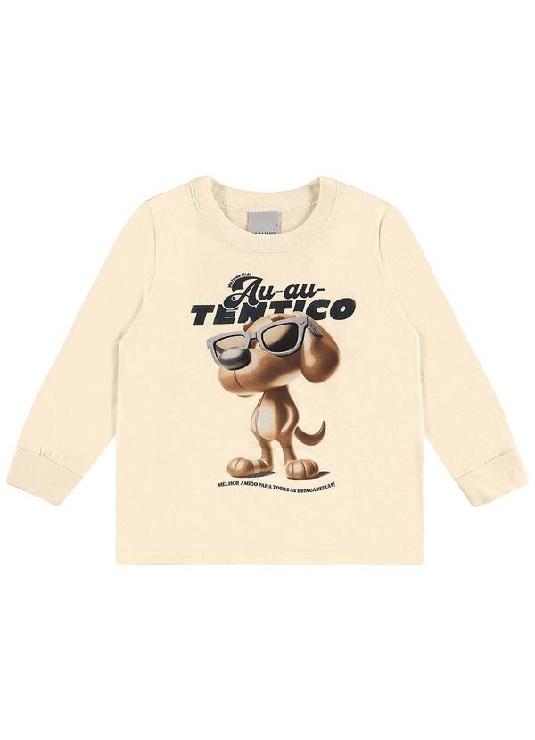 Malwee Kids - Camiseta Au-Au-Tentico Menino Bege 3