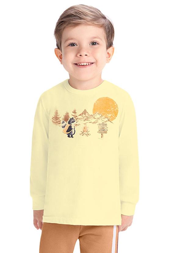 Alenice - Camiseta Aventura Menino Amarelo
