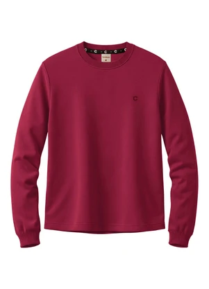 Carinhoso - Camiseta Básica Bordada em Malha Bordô - CARINHOSO