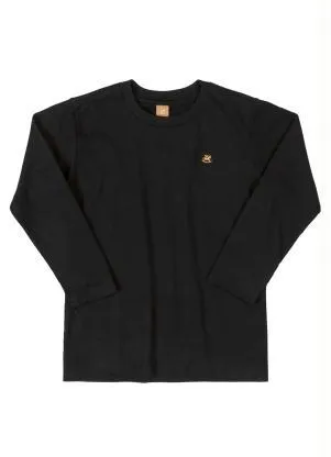Up Baby - Camiseta Básica Manga Longa Preto - UP BABY