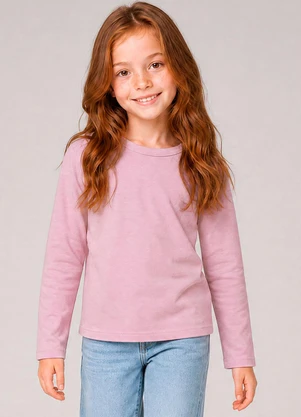 Marlan - Camiseta Básica Manga Longa Rosa - MARLAN
