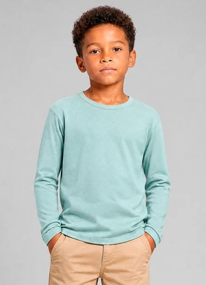 Marlan - Camiseta Básica Manga Longa Verde - MARLAN