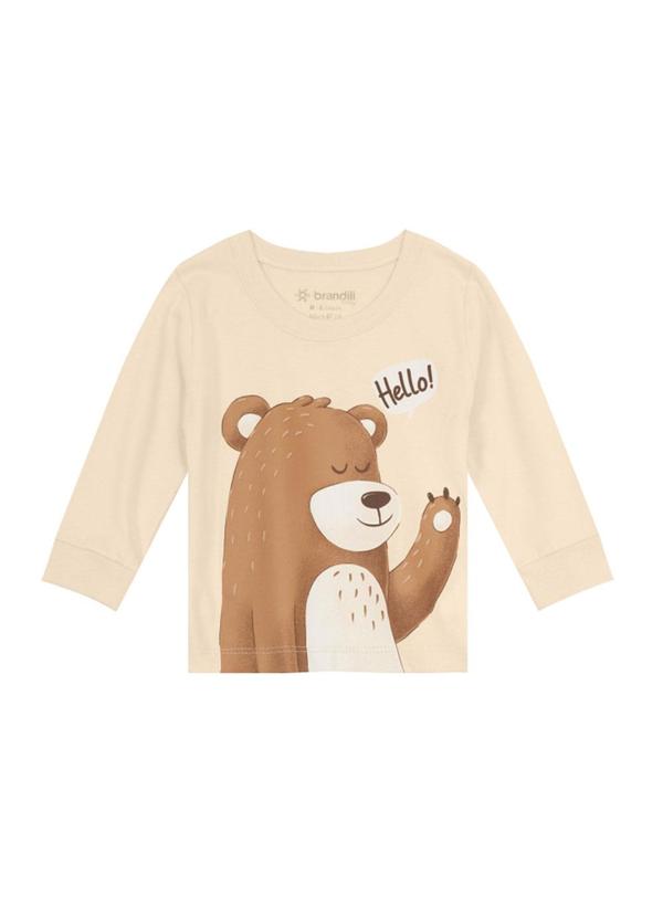 Brandili Baby - Camiseta Bebê Menino de UrsinhoBege