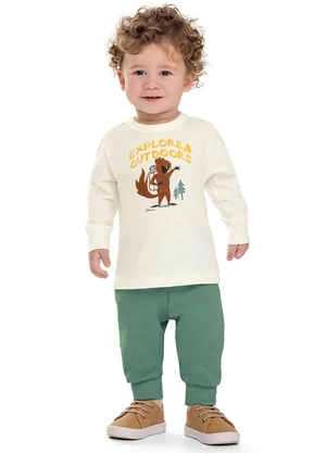 Elian - Camiseta Bebê Menino Estampa Animais Bege - ELIAN