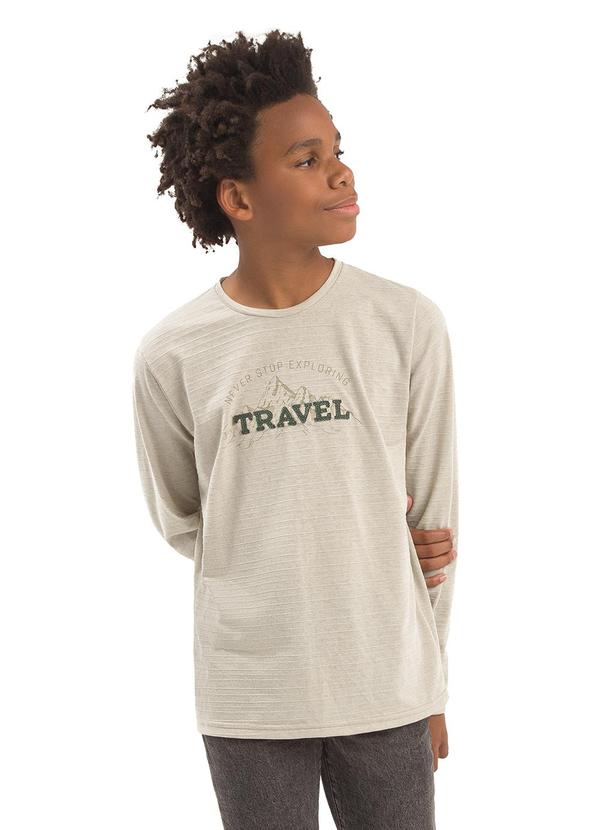 Ddk - Camiseta Bordada Travel Bege