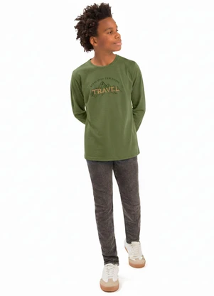 Ddk - Camiseta Bordada Travel Verde - DDK