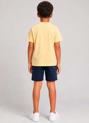Marlan - Camiseta com Botões e Aplicação Frontal Amarelo - MARLAN