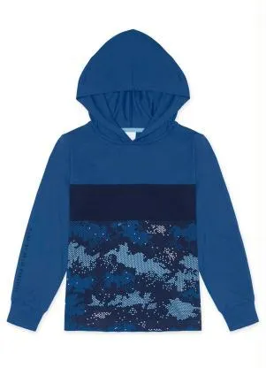 Marisol - Camiseta com Capuz Infantil Masculina Azul - MARISOL