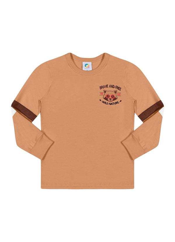 Alenice - Camiseta Corajoso Menino Marrom