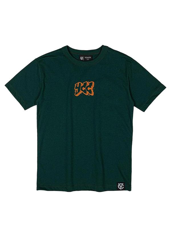 Youccie - Camiseta de Manga Curta Estampada Verde