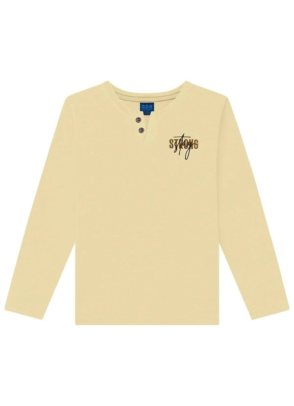 Ddk - Camiseta de Manga Longa com Bordado Marrom