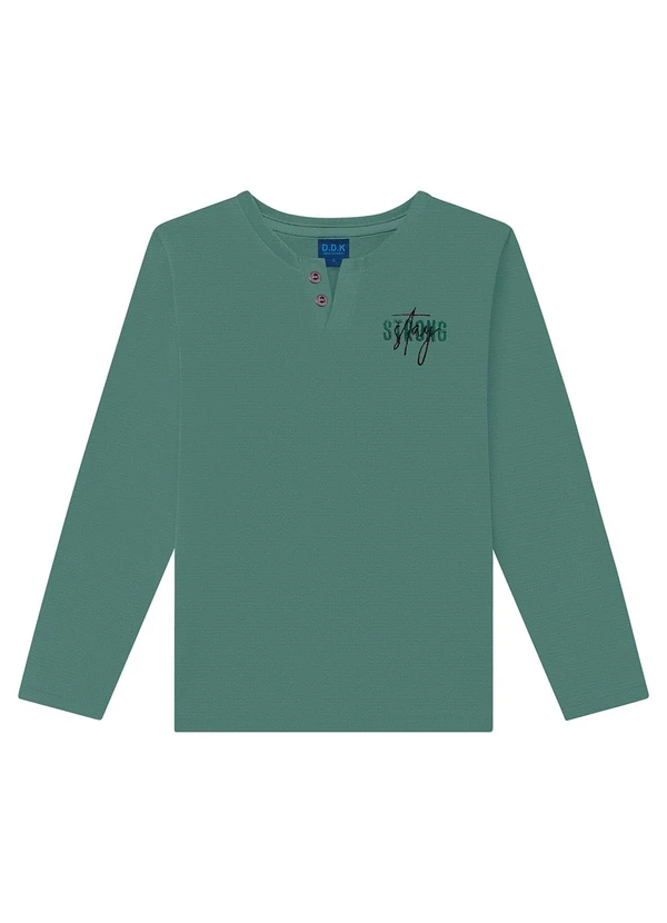 Ddk - Camiseta de Manga Longa com Bordado Verde 3