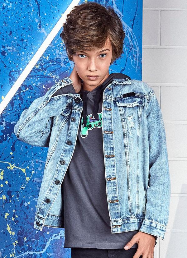 Youccie - Camiseta de Manga Longa com Capuz Cinza