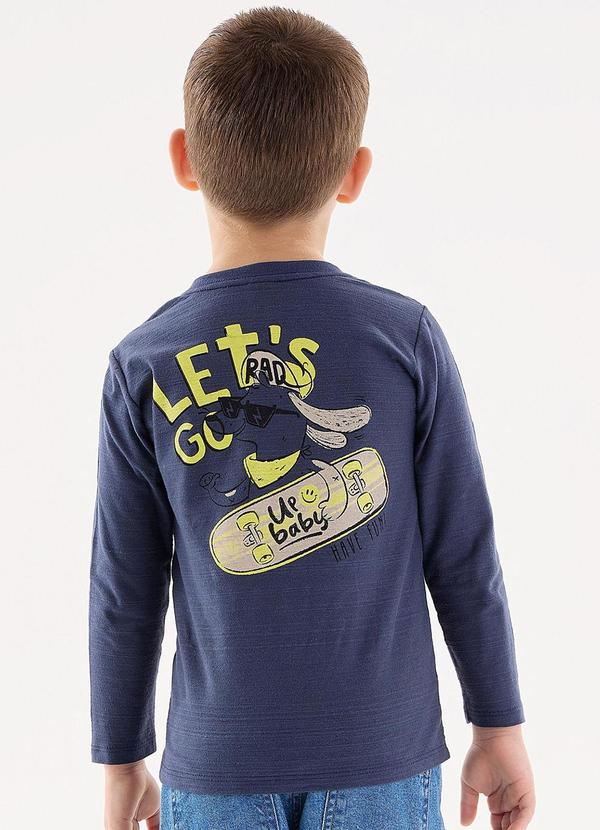 Up Baby - Camiseta de Manga Longa para Menino Azul 2