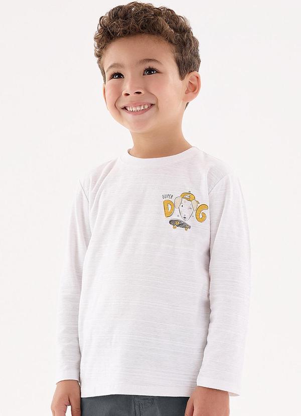 Up Baby - Camiseta de Manga Longa para Menino Branco