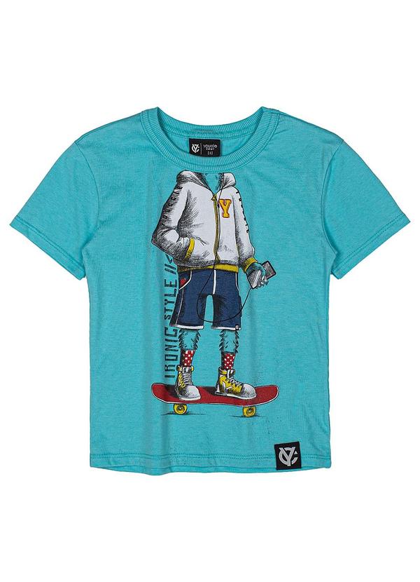 Youccie - Camiseta de Mangacurta Azul