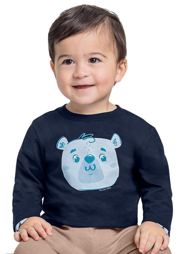 Quimby - Camiseta de Ursinho Bebê Azul
