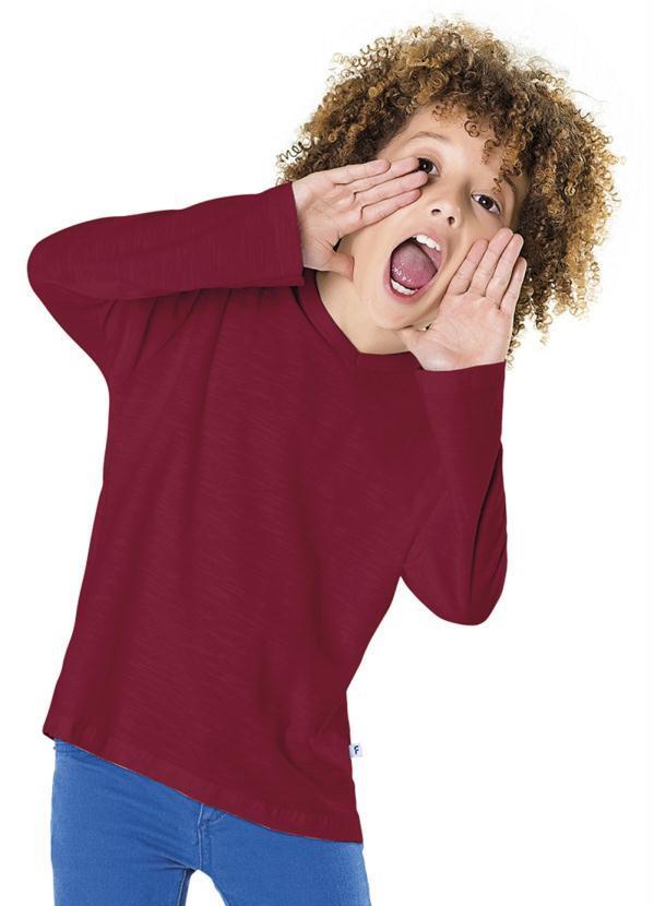 Fakini Kids - Camiseta Decote V Vermelho Every Day