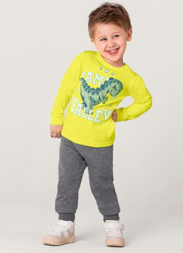 Brandili - Camiseta Dino Infantil Menino Amarelo 2