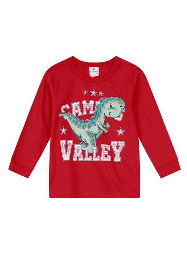 Brandili - Camiseta Dino Infantil Menino Bordô