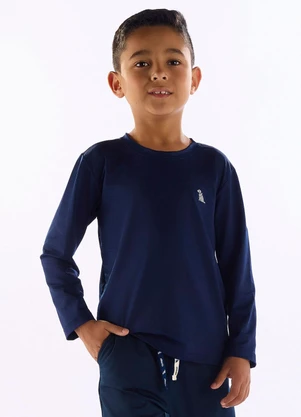 Quimby - Camiseta Dry Fit Manga Longa Azul - QUIMBY