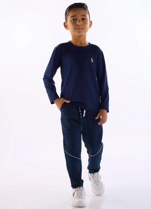 Quimby - Camiseta Dry Fit Manga Longa Azul - QUIMBY