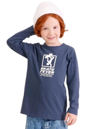 Tink Bink - Camiseta em Cotton Pa com Estampa em Gel Azul - TINK BINK