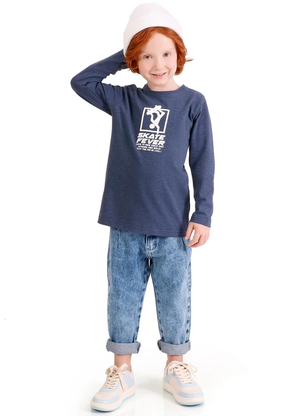 Tink Bink - Camiseta em Cotton Pa com Estampa em Gel Azul 2