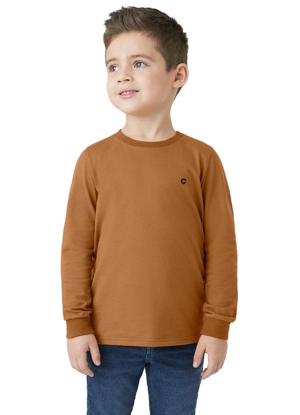 Carinhoso - Camiseta em Malha com Bordado Marrom