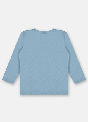 Up Baby - Camiseta em Malha Flamê Linho Azul - UP BABY