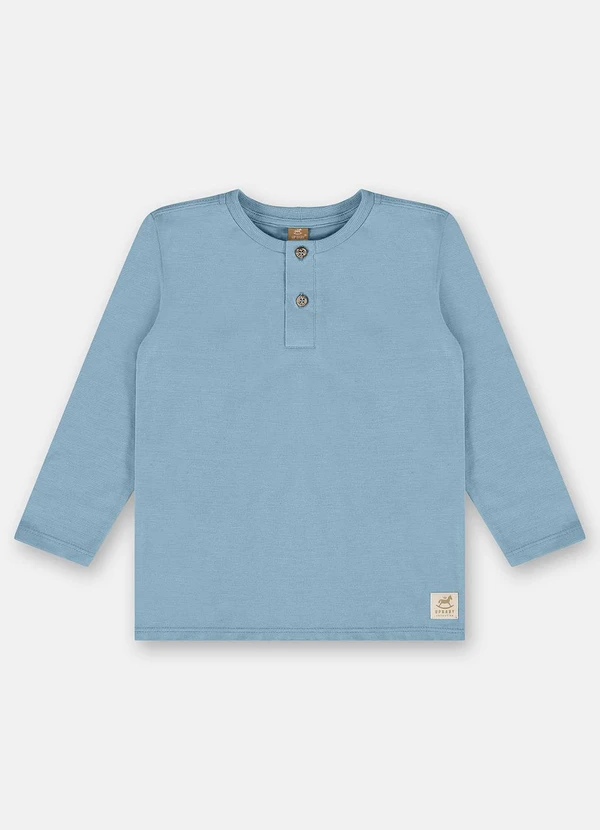Up Baby - Camiseta em Malha Flamê Linho Azul