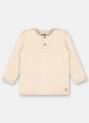 Up Baby - Camiseta em Malha Flamê Linho Bege - UP BABY