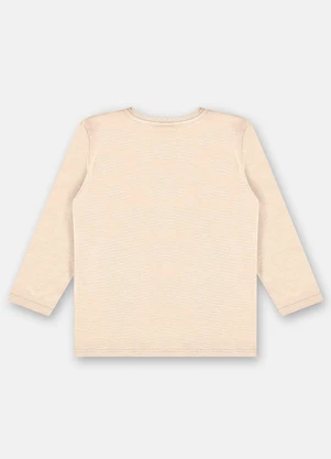 Up Baby - Camiseta em Malha Flamê Linho Bege - UP BABY