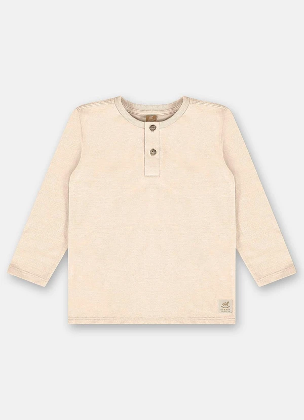 Up Baby - Camiseta em Malha Flamê Linho Bege