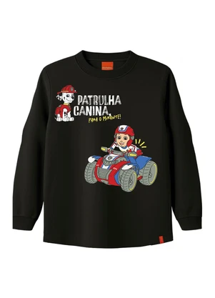 Malwee Kids - Camiseta em Malha Patrulha Canina® Preto - MALWEE KIDS