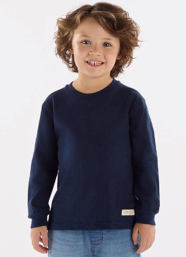 Up Baby - Camiseta em Malha Piquet Azul