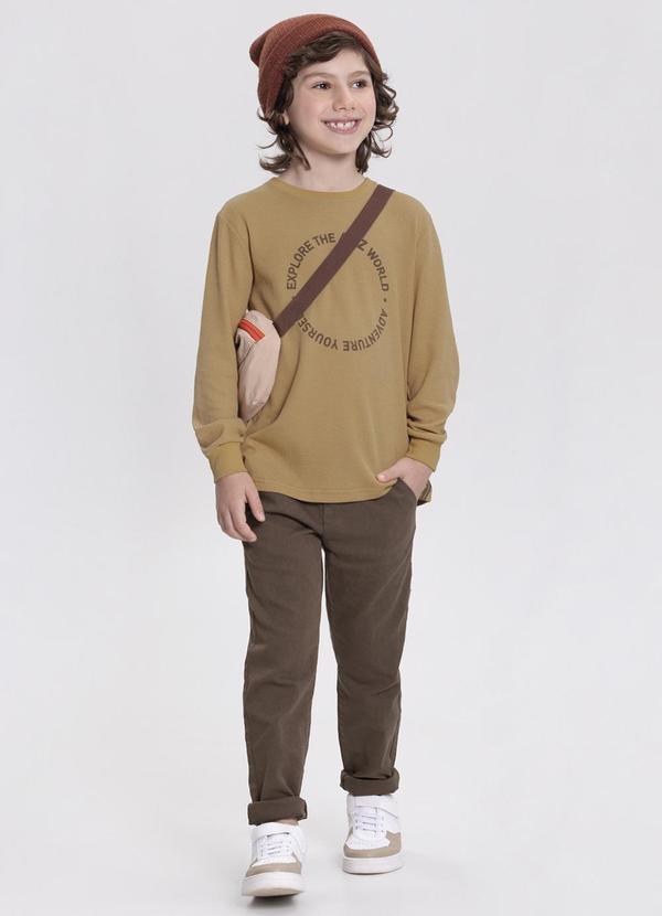 Alakazoo - Camiseta  em Malha Texturizada Bege 2