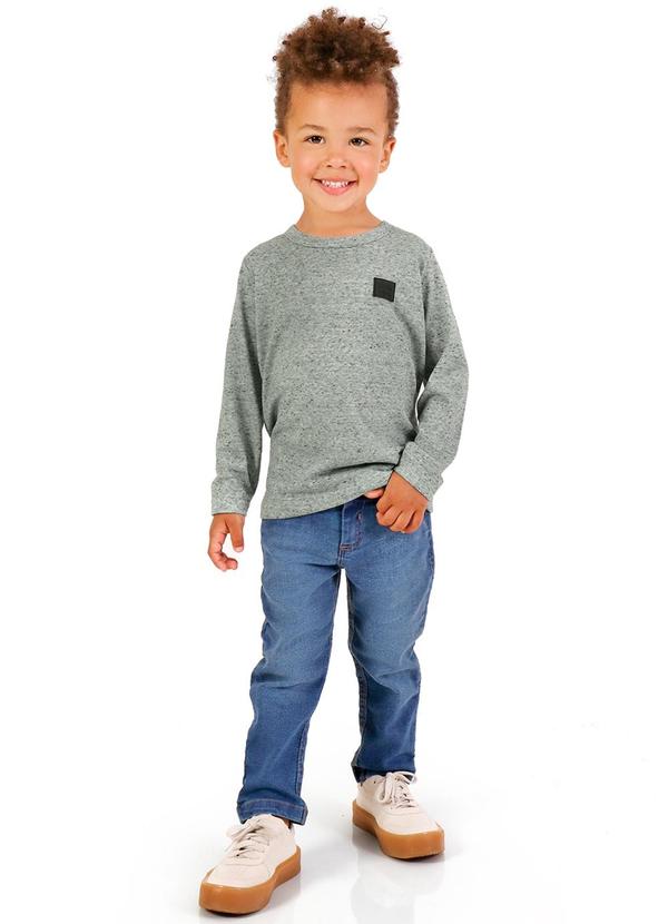 Tink Bink - Camiseta em Meia Malha Maga Longa Cinza 2