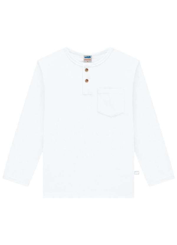 Marlan - Camiseta em Meia Malha Penteada Branco