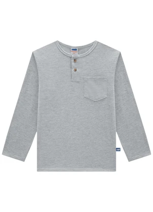 Marlan - Camiseta em Meia Malha Penteada Cinza - MARLAN