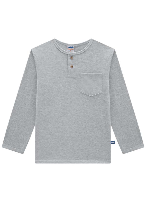 Marlan - Camiseta em Meia Malha Penteada Cinza