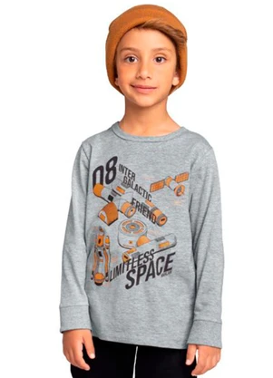 Marlan - Camiseta em Meia Malha Penteada Cinza - MARLAN