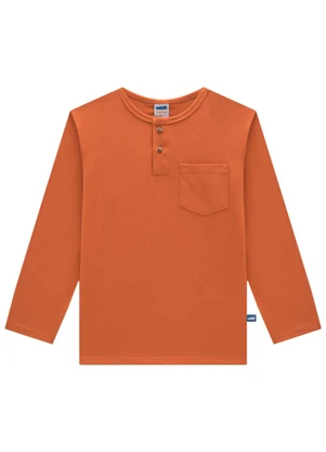 Marlan - Camiseta em Meia Malha Penteada Laranja - MARLAN