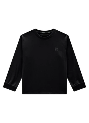 Ioluig - Camiseta em Meia Malha Penteada Preto - IOLUIG