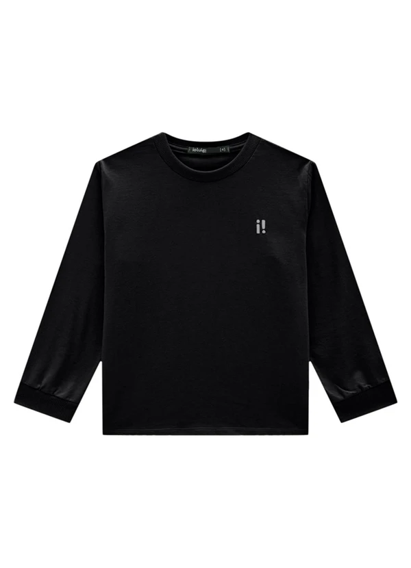 Ioluig - Camiseta em Meia Malha Penteada Preto