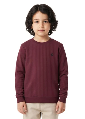 Carinhoso - Camiseta em Moletinho Trabalhado Bordô - CARINHOSO