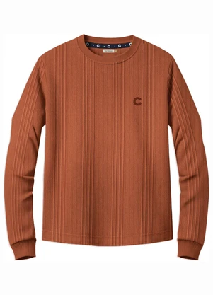 Carinhoso - Camiseta em Moletinho Trabalhado Terracota - CARINHOSO